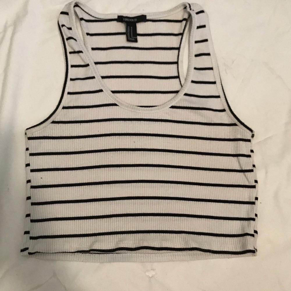 striped cropped tank